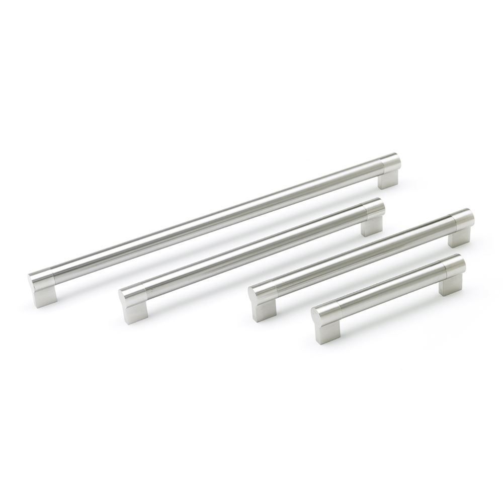 Keyhole Bar Handle, 356mm Centres - Brushed Nickel