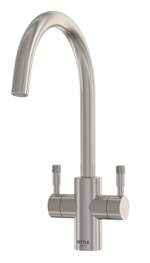 Qettle Signature Modern Mixer Tap - Dual Lever, Round Spout