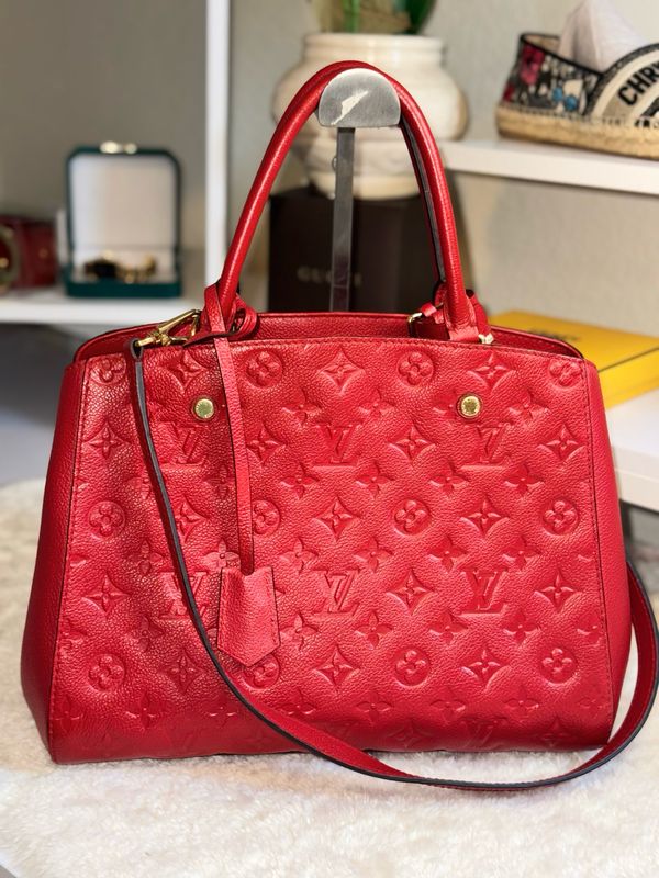 Louis Vuitton Montaigne Mm Red Empreinte