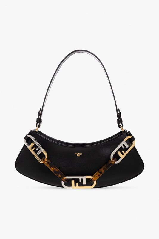 Fendi Fendi O&#39;Lock Swing handbag in black leather