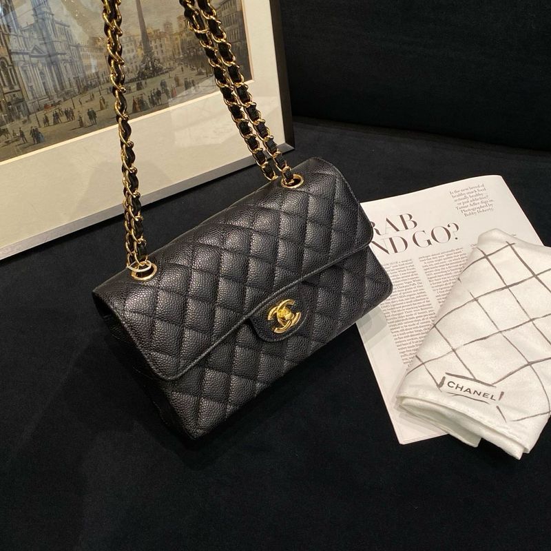Chanel Double Flap Caviar Medium Series 25
