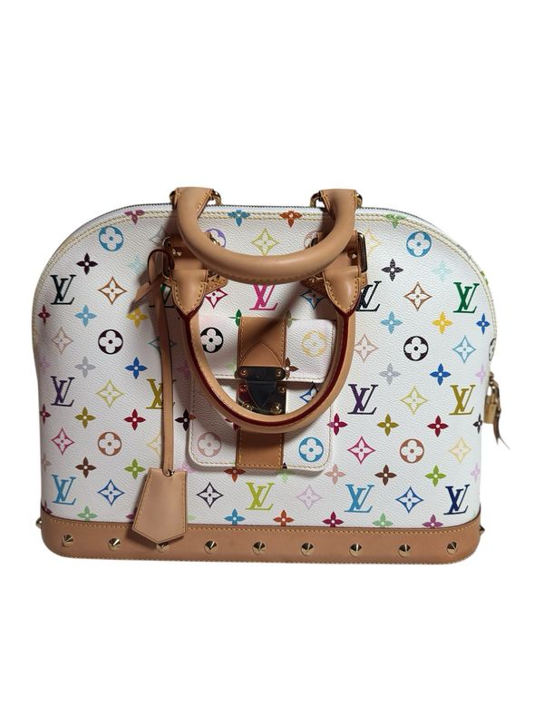 Louis Vuitton Monogram Multicolor Alma GM handbag in white.