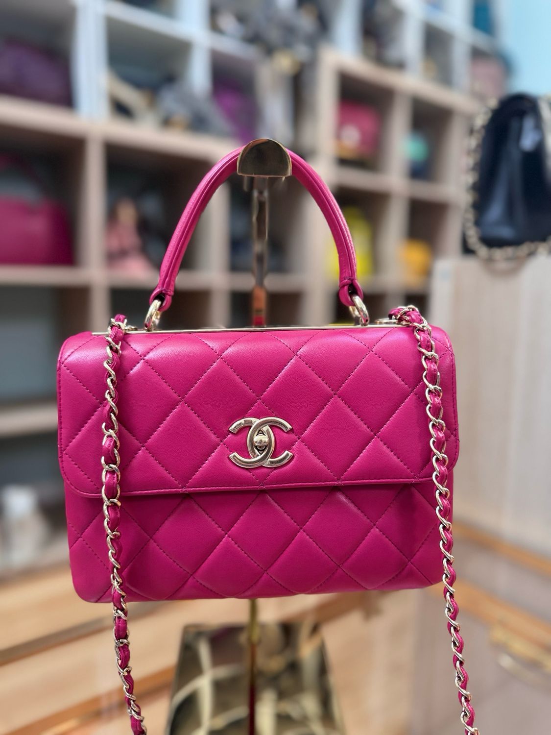 Chanel Trendy Pink (medium) Holo And Card.