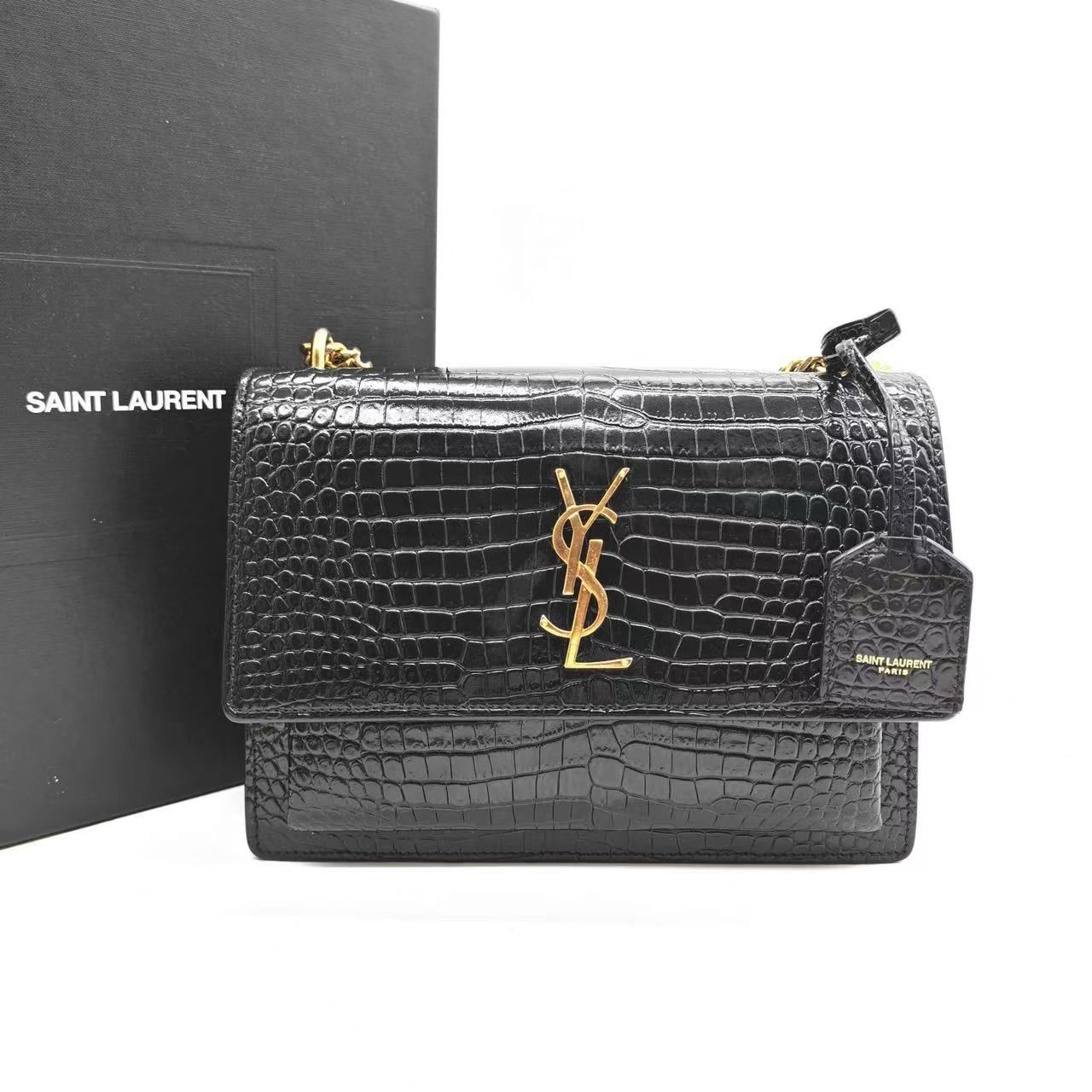 Ysl Sun Set Black Croc GHW