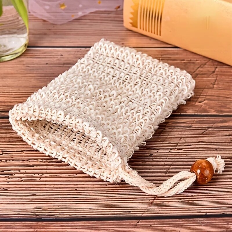 Natural sisal soap pouch