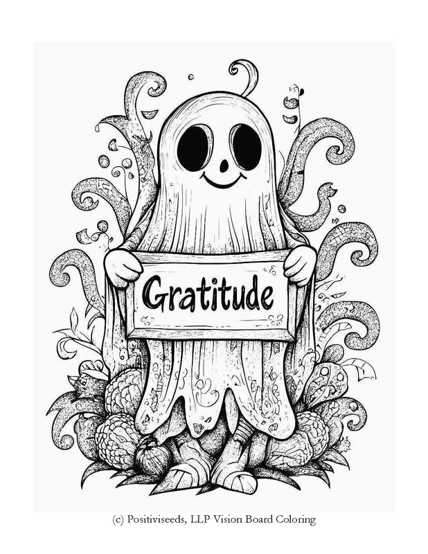 Halloween Goals: Magic, Positivity, and Manifestation: A Positiviseeds Vision Board Digital Download Coloring Book
