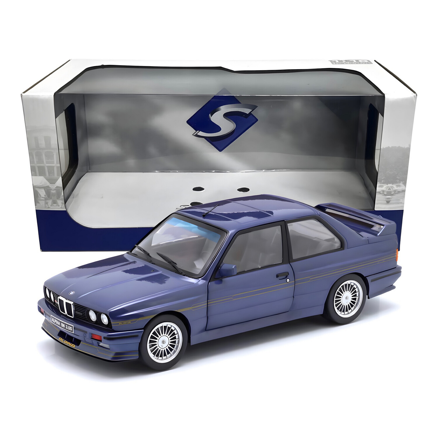 1/18 Solido BMW E30 M3 Alpina B6 3.5S Mauritius Blue Diecast Model Car