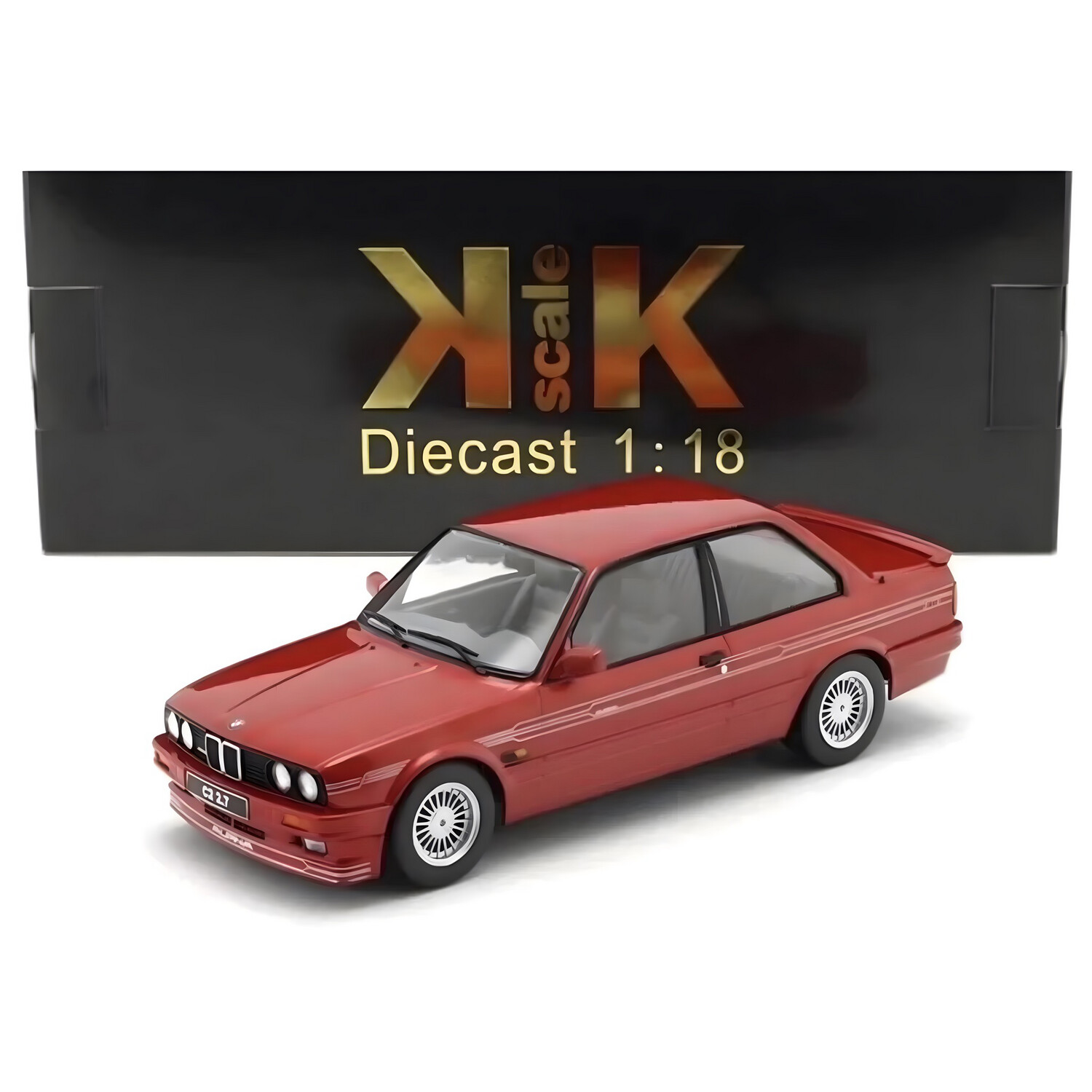 1/18 KK-Scale BMW E30 Alpina B6 3.5 Red Metallic Diecast Model Car