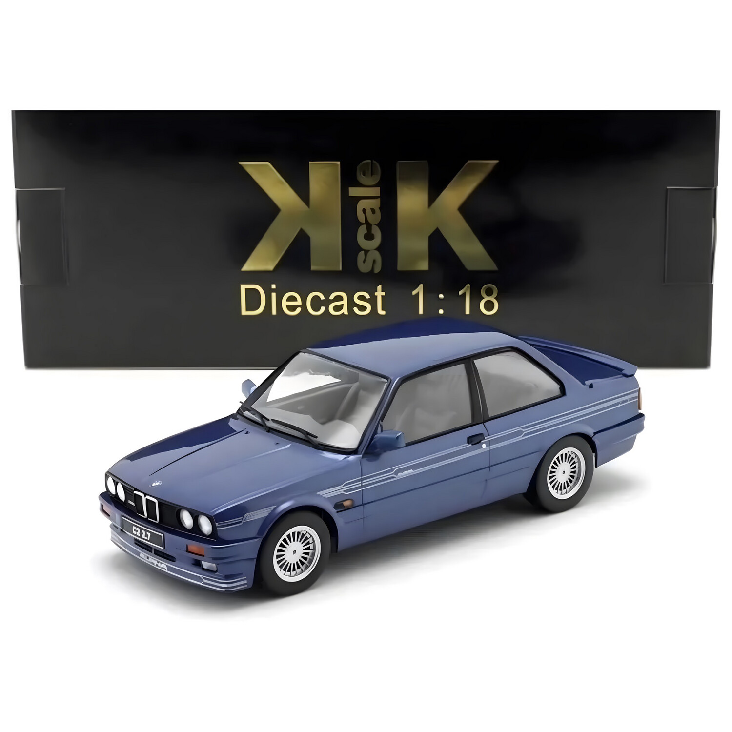 1/18 KK-Scale BMW E30 Alpina B6 3.5 Blue Metallic Diecast Model Car