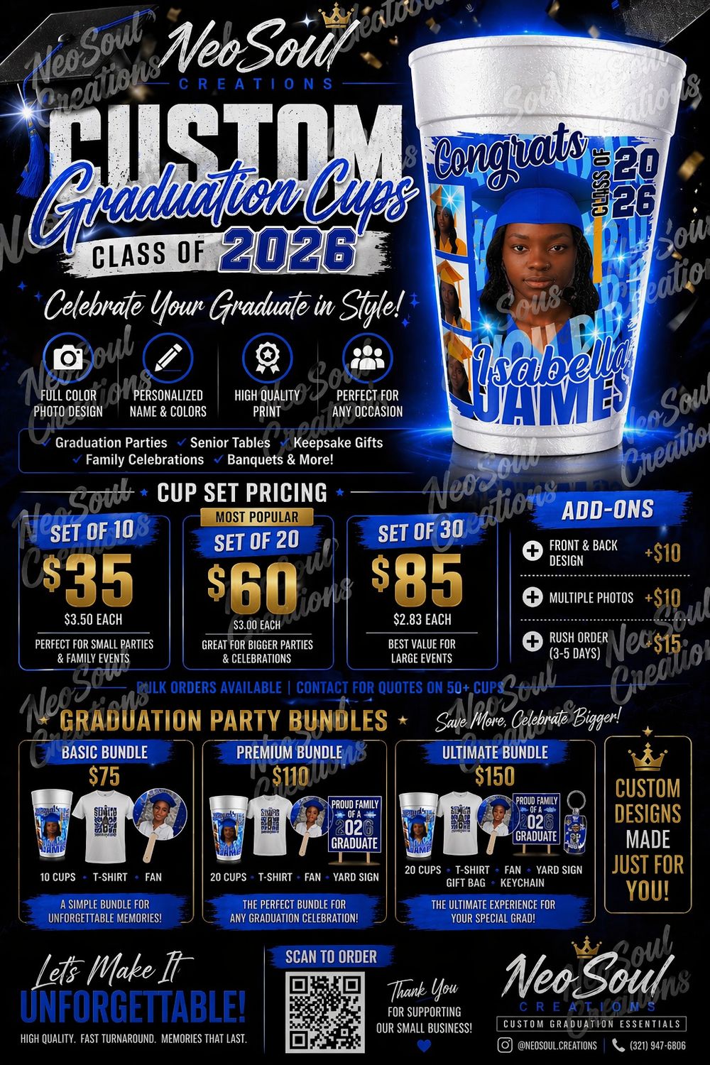 Customize Graduation Foam Cups