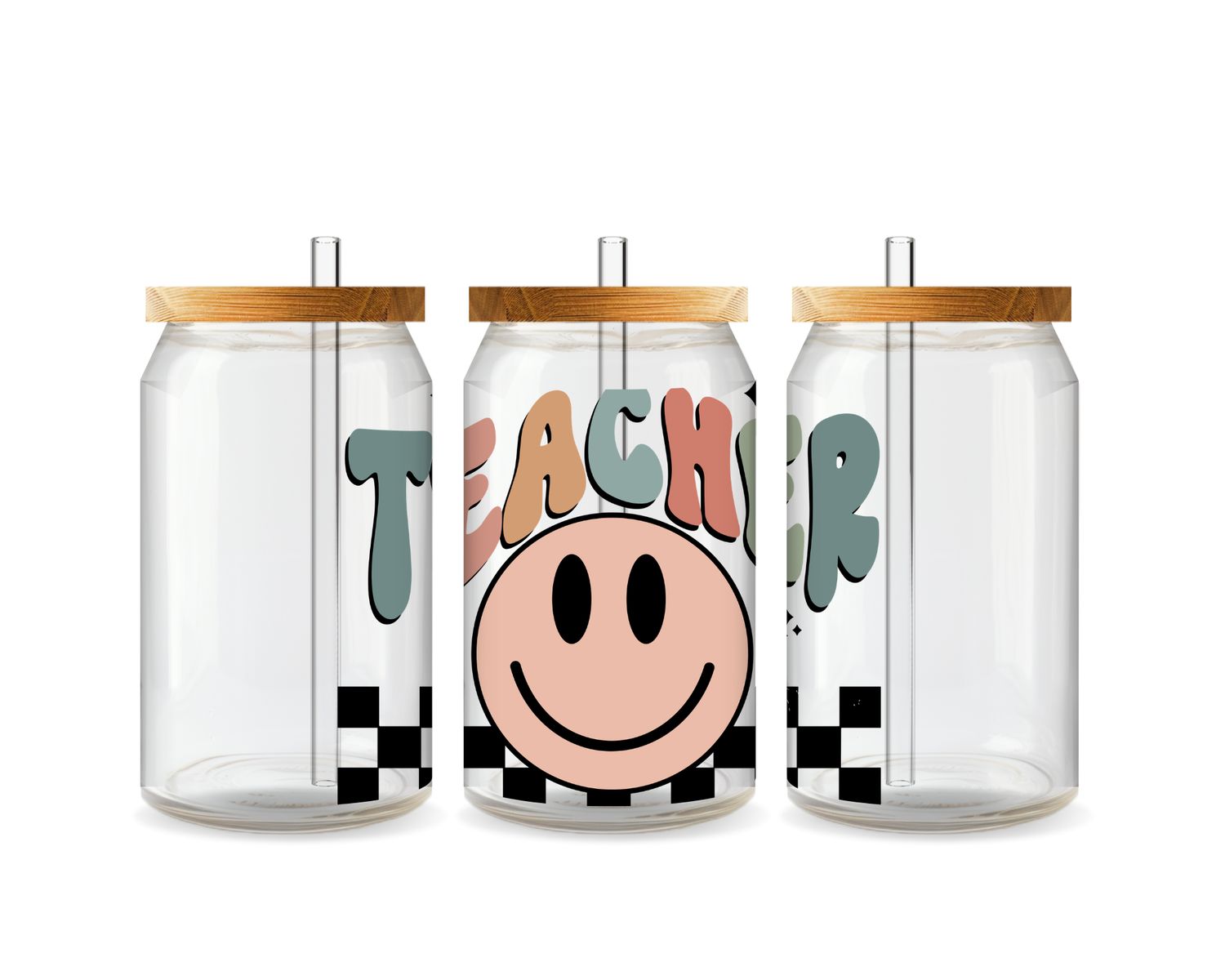 Retro Teacher Glass Can