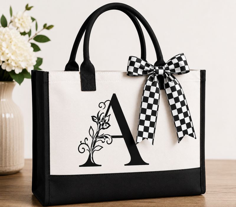 Personalized Monogram Canvas Tote –
