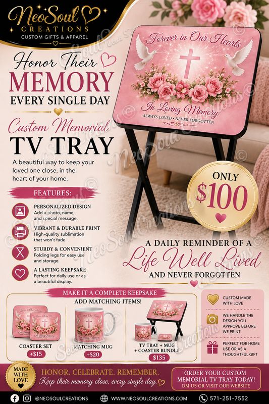 Custom Memorial TV Tray