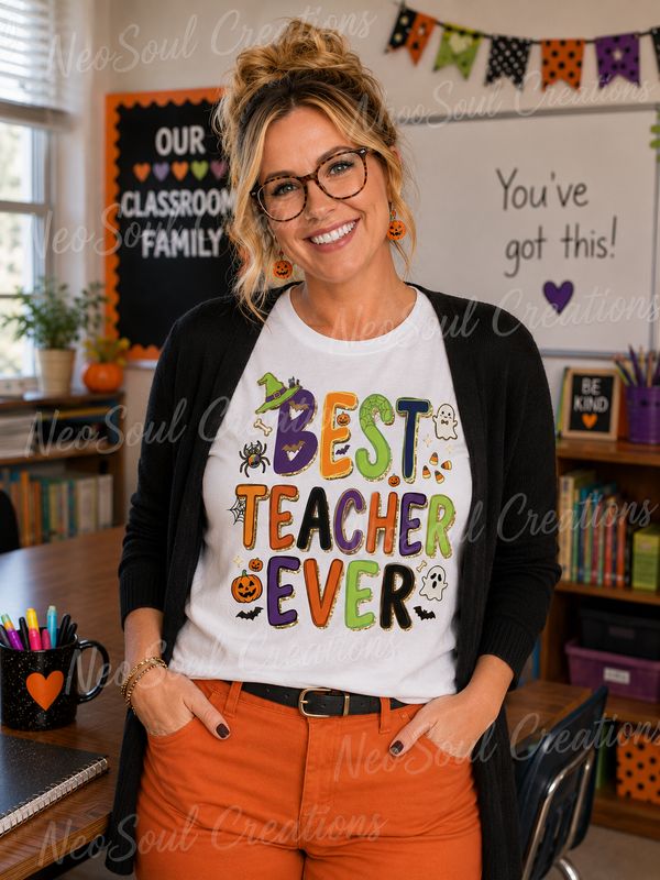 Best Teacher Ever – Halloween Edition Graphic T-Shirt