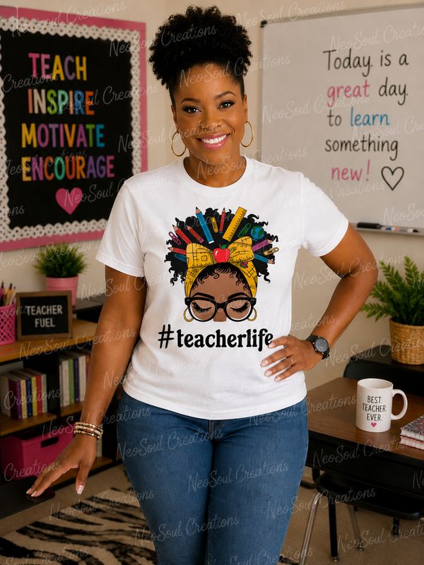 TeacherLife – School Supplies Graphic T-Shirt