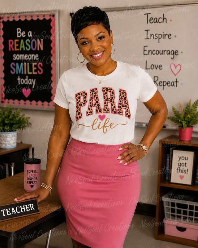 Leopard PARA Life Teacher Shirt – Cute Paraprofessional Graphic Tee