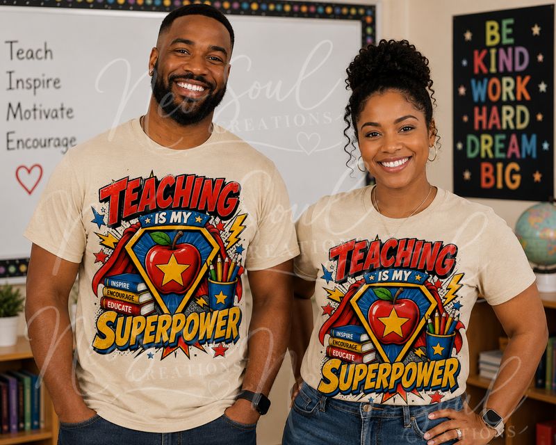 Teaching Is My Superpower Teacher Shirt – Fun Graphic Tee for Educators
