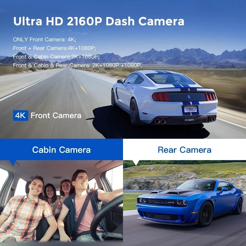 AZDOME M550 3 Channel Dash Cam