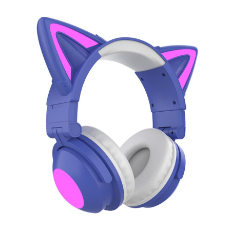 Cute Cat Ear Wireless Bluetooth Headphone Stereo Music Game Earphone Control Light Noise Reduction Waterproof Headset With Mic