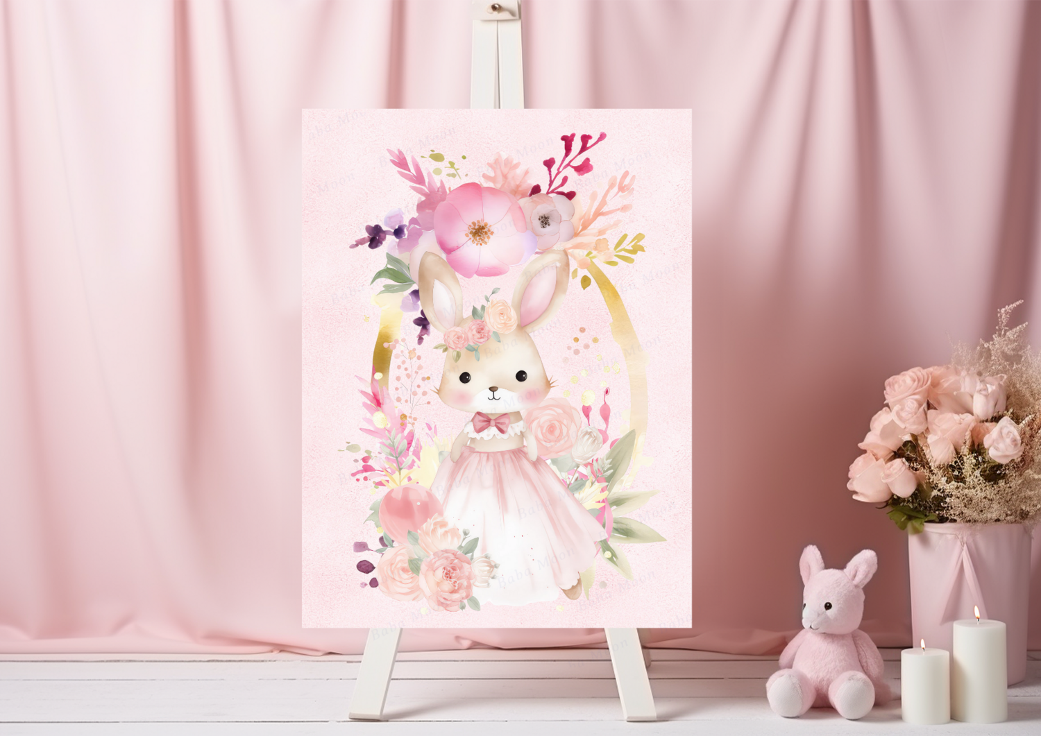 PETIT LAPIN ROSE Fleuri - Pack numérique PETIT LAPIN ROSE Fleuri - Pack numérique