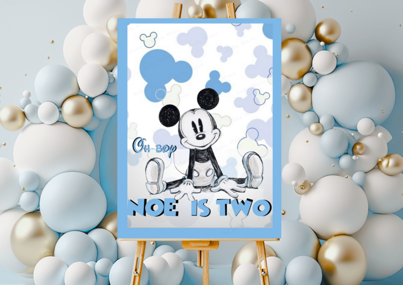 MICKEY BLEU NOIR BLANC modèle Noé - Pack numérique