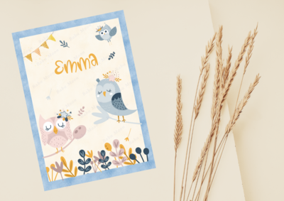 HIBOUX BLEU ET ROSE - Pack numérique HIBOUX BLEU ET ROSE - Pack numérique