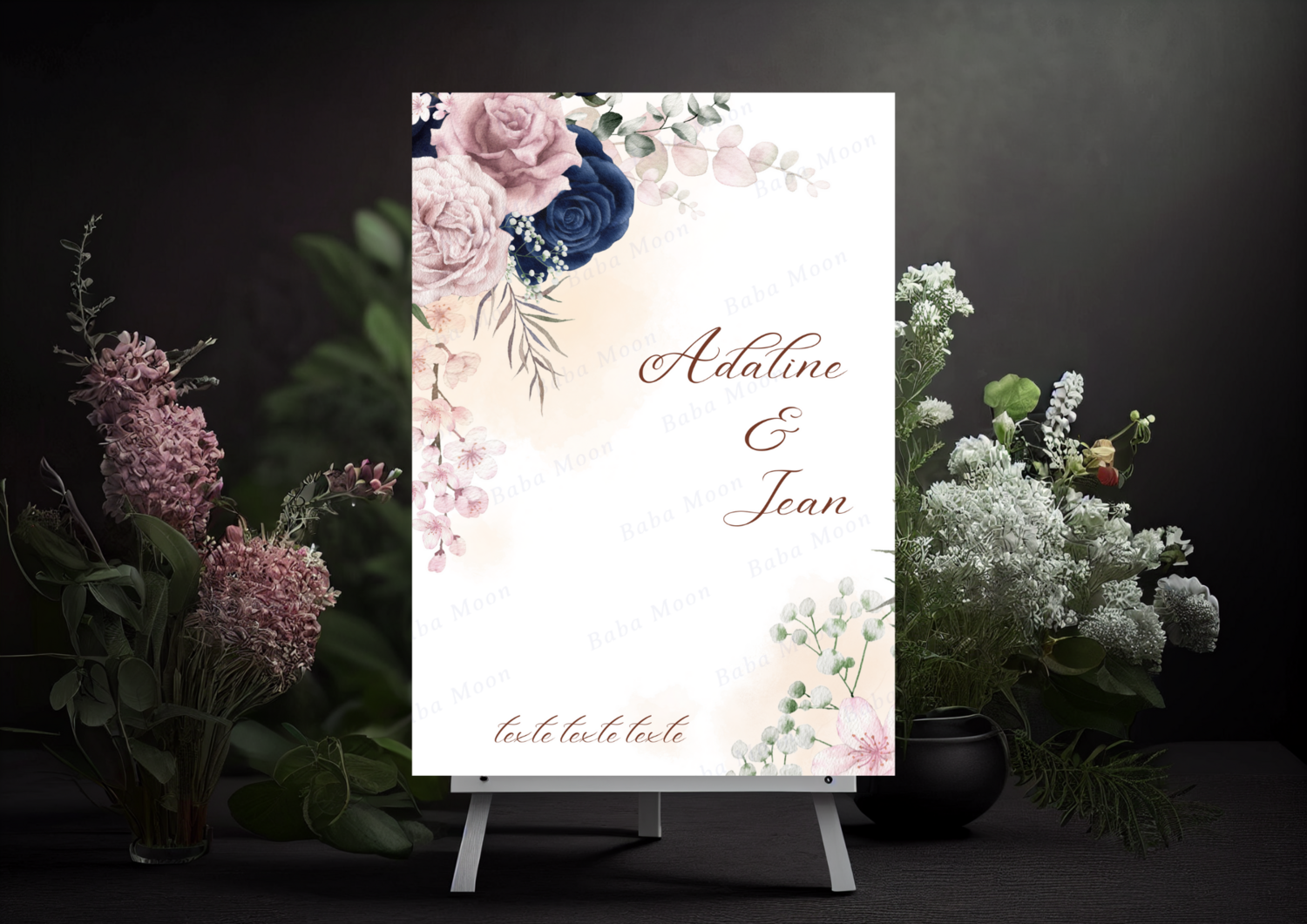 ROSES BLEU NOIR et ROSE - Pack numérique ROSES BLEU NOIR et ROSE - Pack numérique