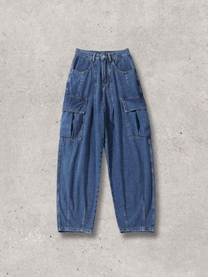 Denim Wide-leg Baggy Loose-fitting Pants