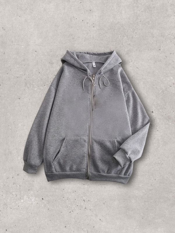 Zipped One Color Quality Hoodie