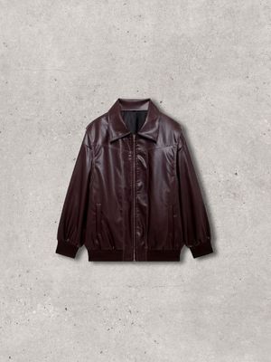 Leather Lapel Stitch Jacket