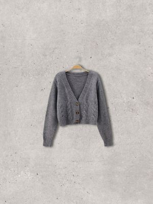 Cropped Knitted Cardigan