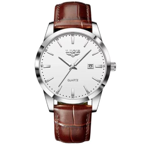 Lige Leather Strap Watch