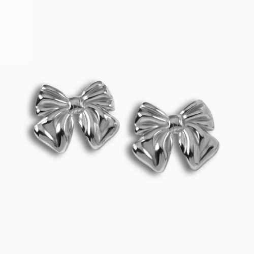 Silver Bow Earrings