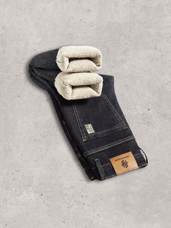 Winter Thick Straight Jeans