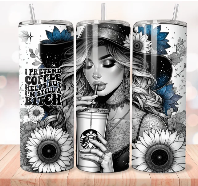 I PRETEND COFFEE HELPS TUMBLER