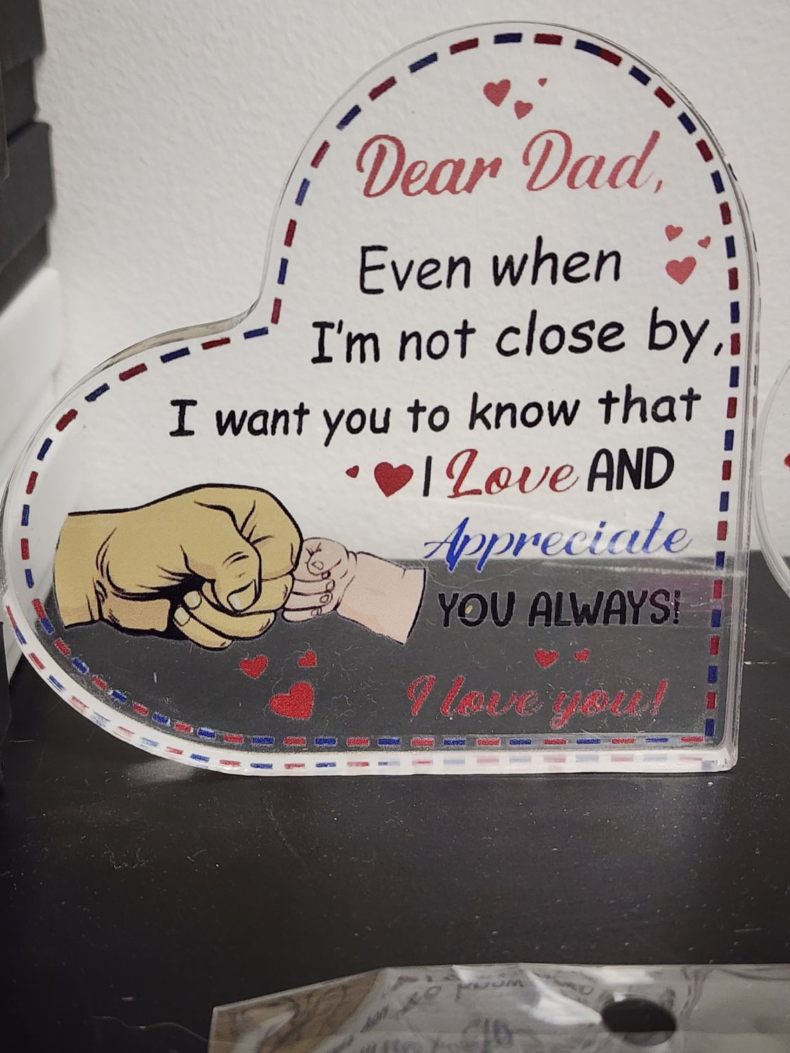 DEAR DAD HEART PLAQUE