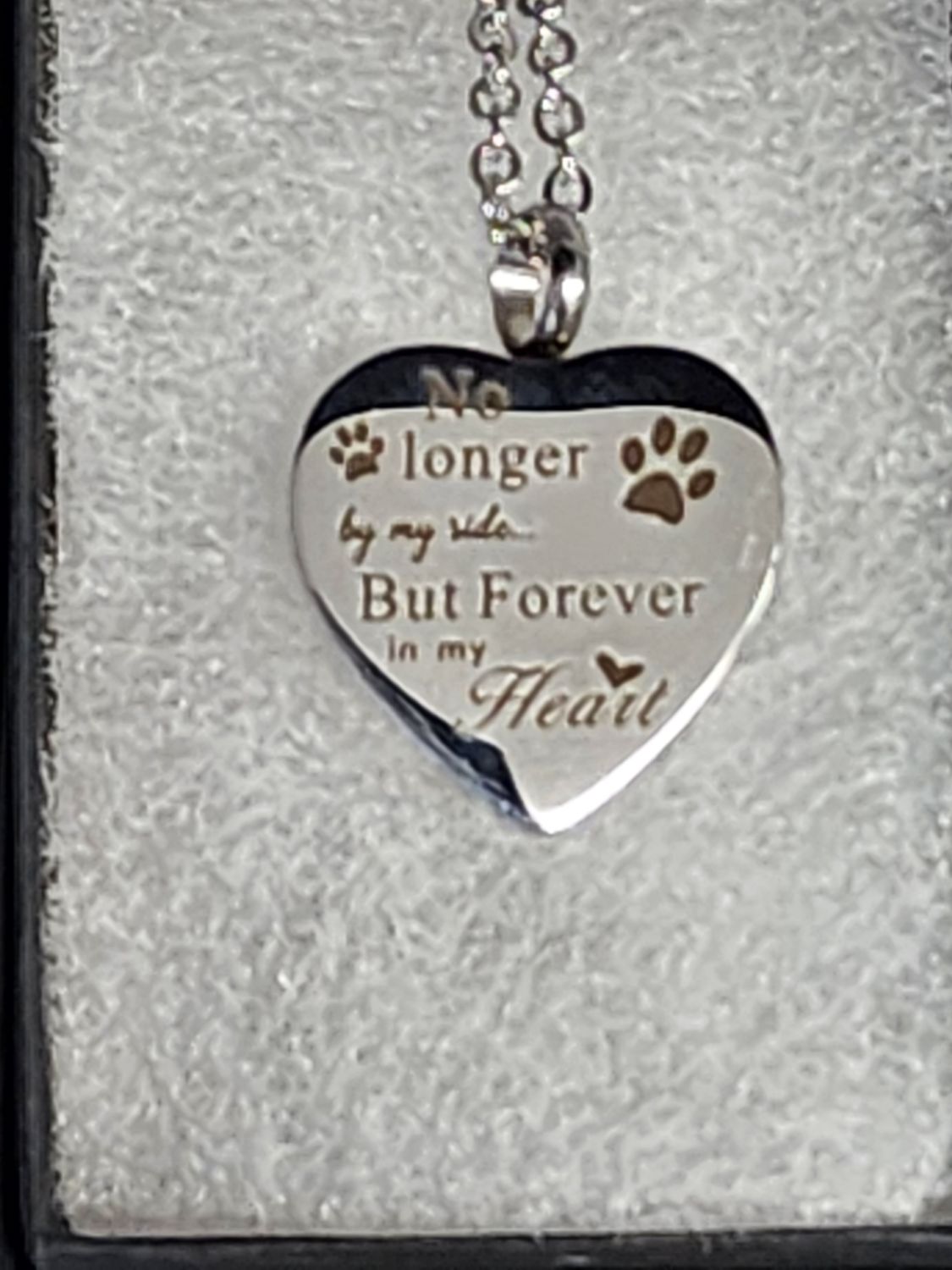 NO LONGER BY MY SIDE PET URN NECKLACE