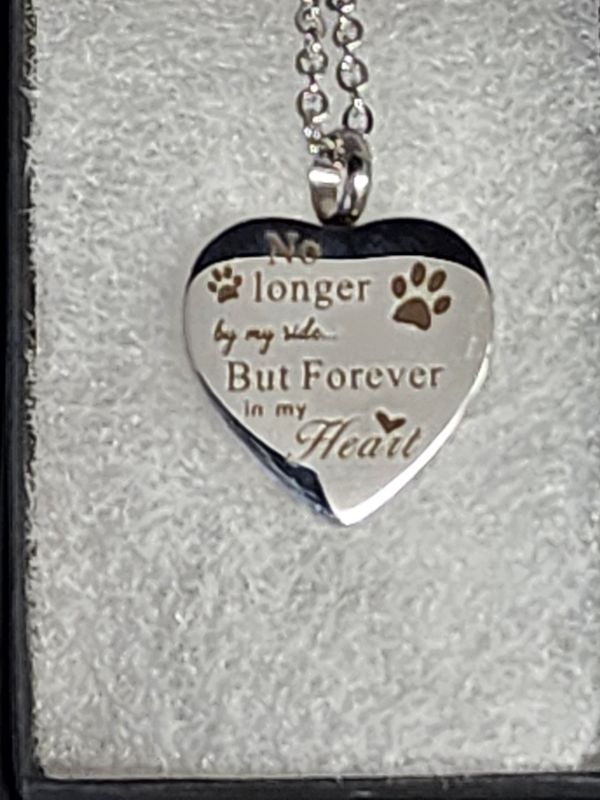 NO LONGER BY MY SIDE PET URN NECKLACE