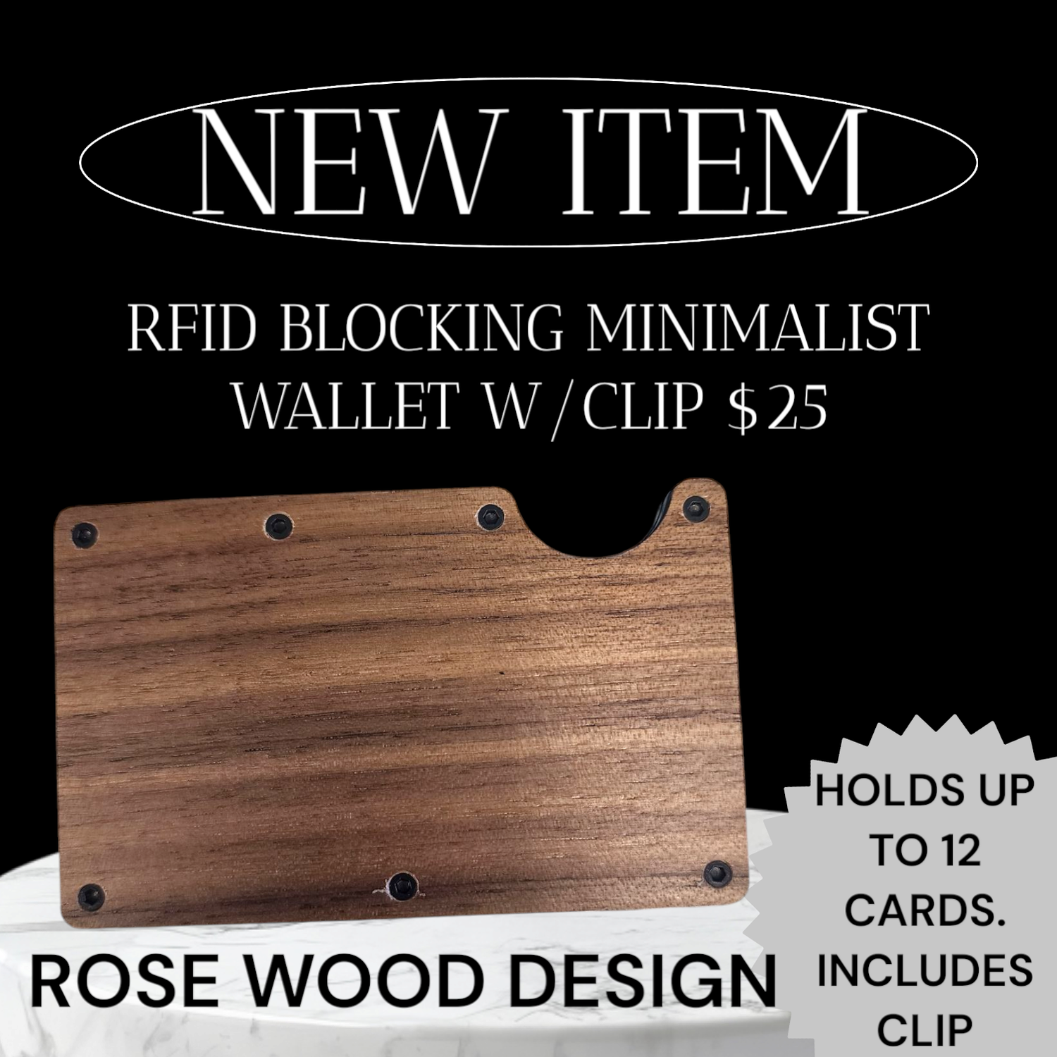 ROSE WOOD MINIMALIST WALLET