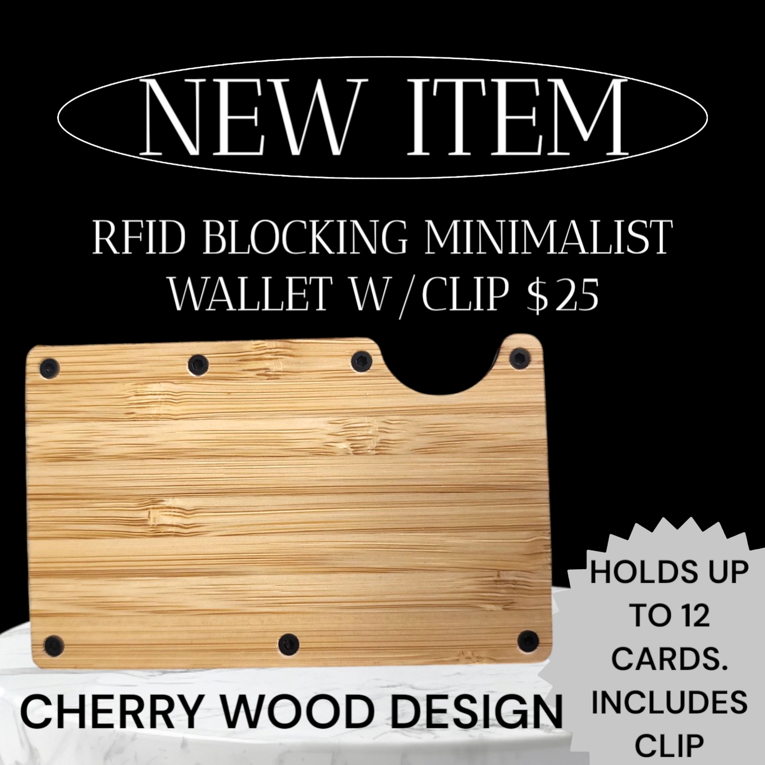 CHERRY WOOD MINIMALIST WALLET