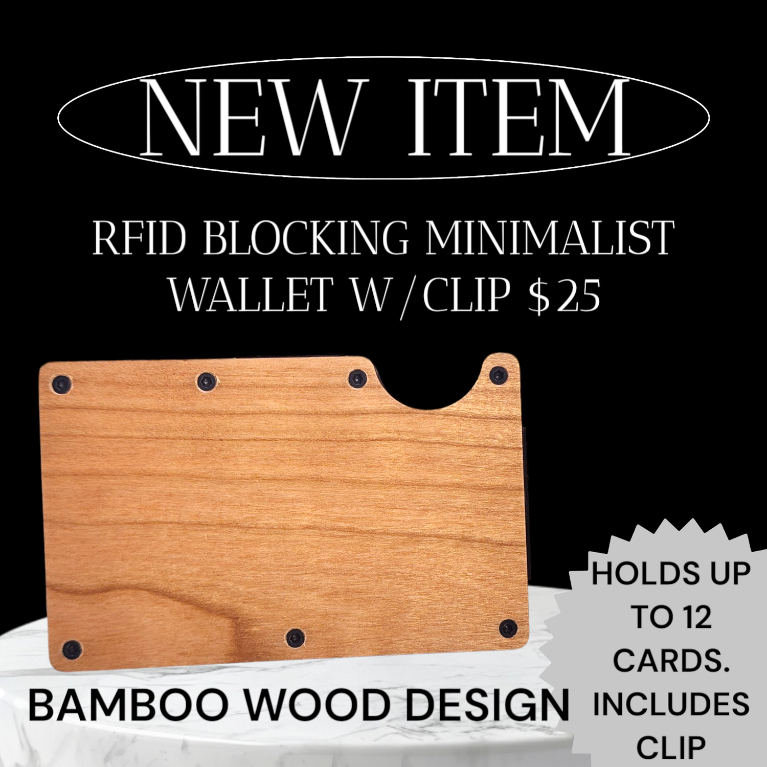 BAMBOO WOOD MINIMALIST WALLET