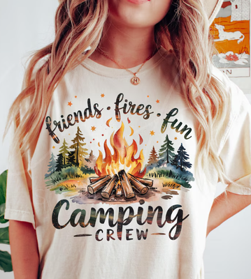 FRIENDS, FIRE, FUN CAMPING CREW