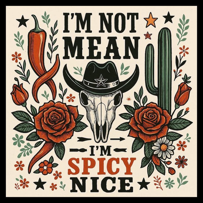 ​&quot;I&#39;M NOT MEAN IM SPICY NICE&quot; 2x2 Magnet
