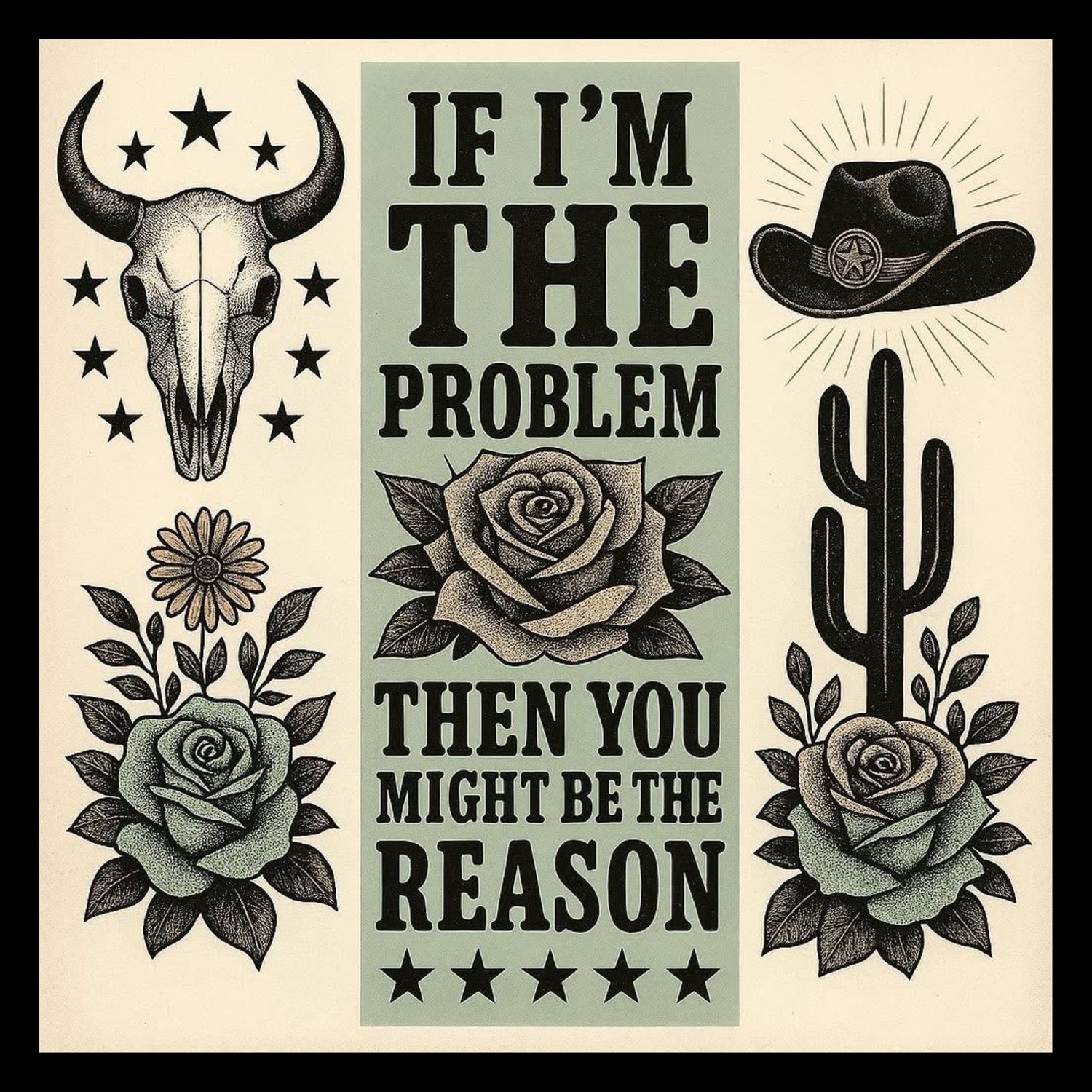​&quot;IF I&#39;M THE PROBLEM THEN YOU MIGHT BE THE REASON&quot; 2x2 Magnet