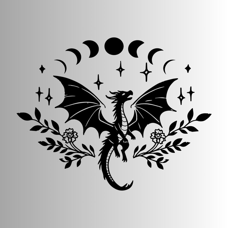 ​&quot;MOONS AND DRAGONS&quot; 2x2 Magnet