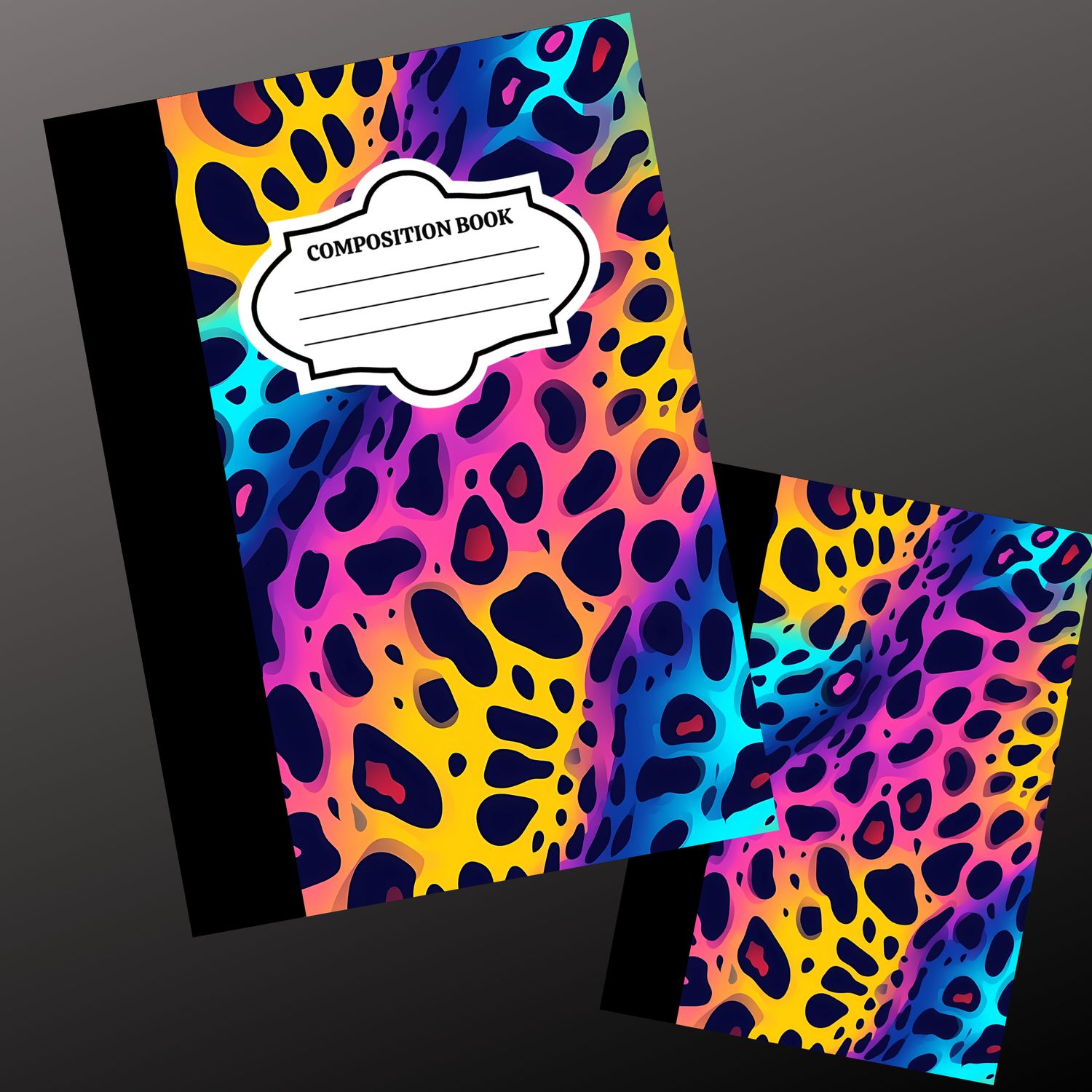 RAINBOW LEOPARD COMPOSITION NOTEBOOK