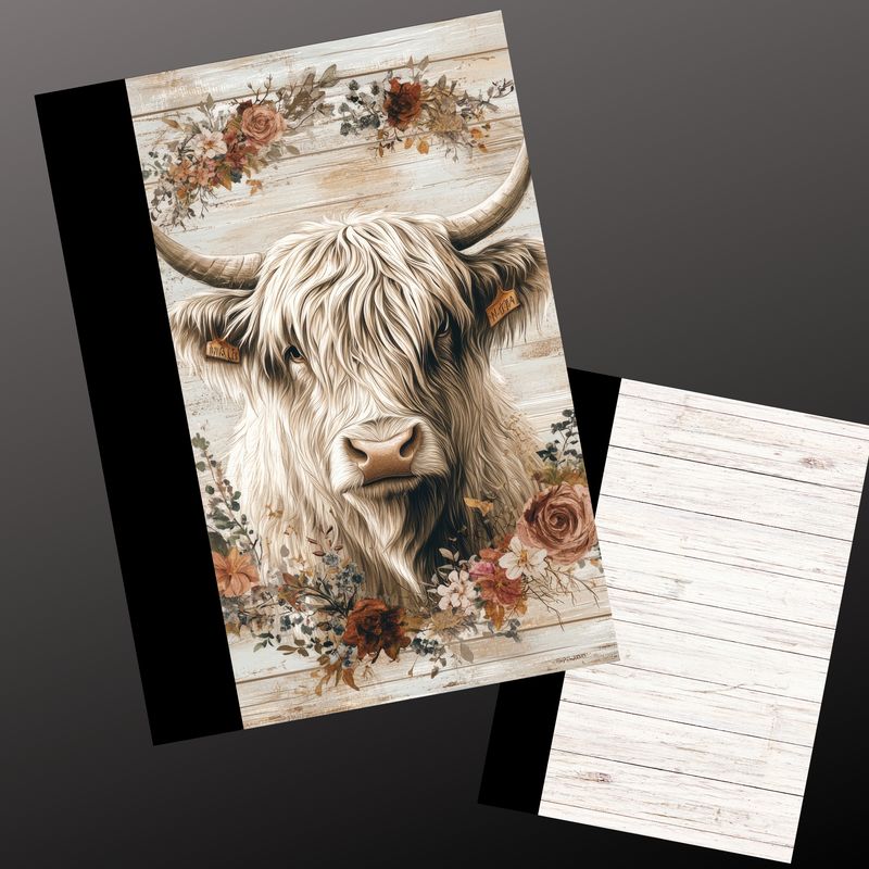 FLORAL HIGHLAND COW COMPOSITION NOTEBOOK