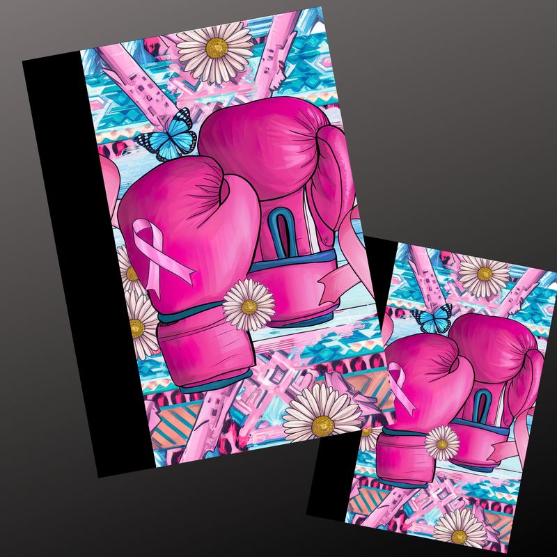 PINK BREAST CANCER BOXING GLOVES COMPOSITION NOTEBOOK