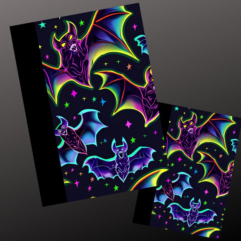 NEON BATS COMPOSITION NOTEBOOK