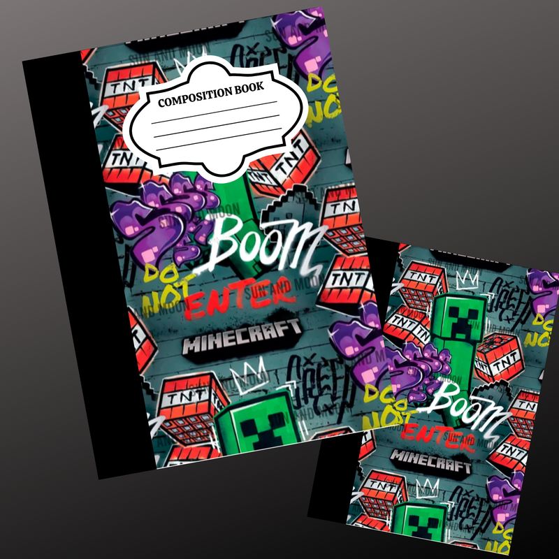 CREEPER MINECRAFT COMPOSITION NOTEBOOK